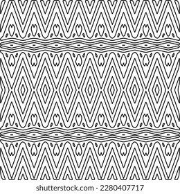 Stylish texture with figures from lines.Abstract geometric black and white pattern for web page, textures, card, poster, fabric, textile. Monochrome graphic repeating design. 