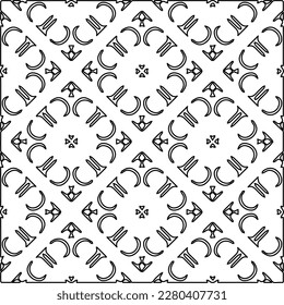 Stylish texture with figures from lines.Abstract geometric black and white pattern for web page, textures, card, poster, fabric, textile. Monochrome graphic repeating design. 