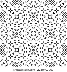 Stylish texture with figures from lines.Abstract geometric black and white pattern for web page, textures, card, poster, fabric, textile. Monochrome graphic repeating design. 