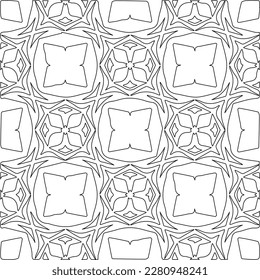 Stylish texture with figures from lines.Abstract geometric black and white pattern for web page, textures, card, poster, fabric, textile. Monochrome graphic repeating design. 