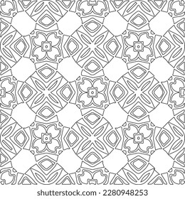 Stylish texture with figures from lines.Abstract geometric black and white pattern for web page, textures, card, poster, fabric, textile. Monochrome graphic repeating design. 