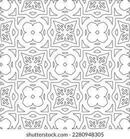 Stylish texture with figures from lines.Abstract geometric black and white pattern for web page, textures, card, poster, fabric, textile. Monochrome graphic repeating design. 