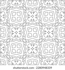 Stylish texture with figures from lines.Abstract geometric black and white pattern for web page, textures, card, poster, fabric, textile. Monochrome graphic repeating design. 