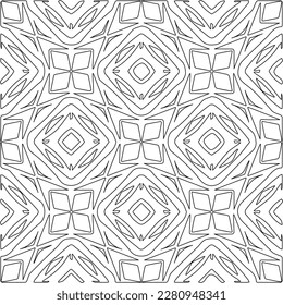 Stylish texture with figures from lines.Abstract geometric black and white pattern for web page, textures, card, poster, fabric, textile. Monochrome graphic repeating design. 