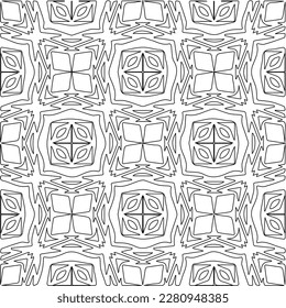 Stylish texture with figures from lines.Abstract geometric black and white pattern for web page, textures, card, poster, fabric, textile. Monochrome graphic repeating design. 