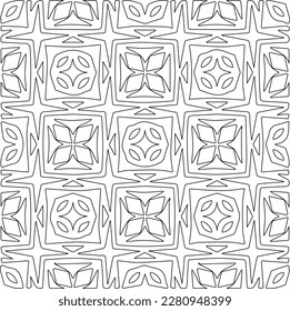 Stylish texture with figures from lines.Abstract geometric black and white pattern for web page, textures, card, poster, fabric, textile. Monochrome graphic repeating design. 