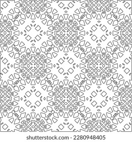 Stylish texture with figures from lines.Abstract geometric black and white pattern for web page, textures, card, poster, fabric, textile. Monochrome graphic repeating design. 