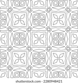 Stylish texture with figures from lines.Abstract geometric black and white pattern for web page, textures, card, poster, fabric, textile. Monochrome graphic repeating design. 