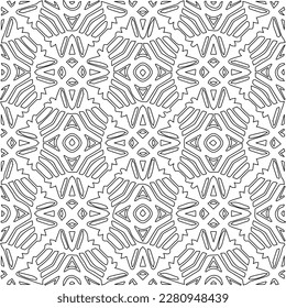 Stilvolle Textur mit Figuren aus Linien.Abstraktes geometrisches Schwarz-Weiß Muster für Webseiten, Texturen, Karten, Poster, Stoff, Textilien. Monochrome grafische Wiederholungsdesign. 