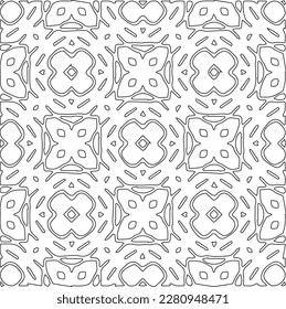 Stylish texture with figures from lines.Abstract geometric black and white pattern for web page, textures, card, poster, fabric, textile. Monochrome graphic repeating design. 