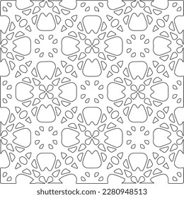 Stylish texture with figures from lines.Abstract geometric black and white pattern for web page, textures, card, poster, fabric, textile. Monochrome graphic repeating design. 