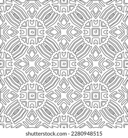 Textura elegante con figuras de líneas.Patrón geométrico en blanco y negro para páginas web, texturas, tarjetas, afiches, tela, textil. Diseño repetitivo gráfico monocromo. 