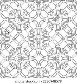 Stylish texture with figures from lines.Abstract geometric black and white pattern for web page, textures, card, poster, fabric, textile. Monochrome graphic repeating design. 