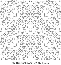 Stylish texture with figures from lines.Abstract geometric black and white pattern for web page, textures, card, poster, fabric, textile. Monochrome graphic repeating design. 