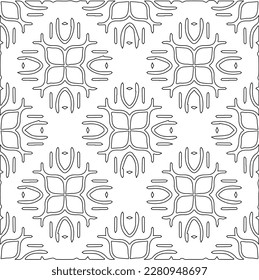 Stylish texture with figures from lines.Abstract geometric black and white pattern for web page, textures, card, poster, fabric, textile. Monochrome graphic repeating design. 