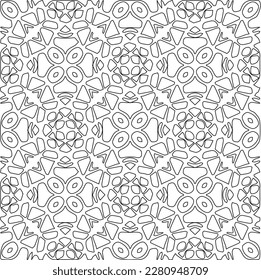 Stylish texture with figures from lines.Abstract geometric black and white pattern for web page, textures, card, poster, fabric, textile. Monochrome graphic repeating design. 