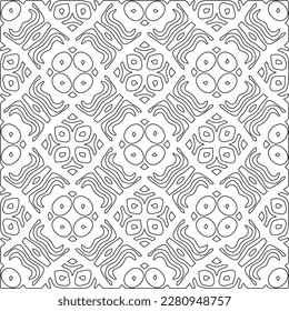 Stylish texture with figures from lines.Abstract geometric black and white pattern for web page, textures, card, poster, fabric, textile. Monochrome graphic repeating design. 