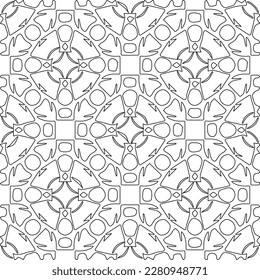 Stylish texture with figures from lines.Abstract geometric black and white pattern for web page, textures, card, poster, fabric, textile. Monochrome graphic repeating design. 