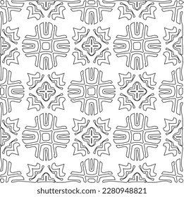 Stylish texture with figures from lines.Abstract geometric black and white pattern for web page, textures, card, poster, fabric, textile. Monochrome graphic repeating design. 