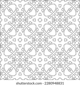 Stylish texture with figures from lines.Abstract geometric black and white pattern for web page, textures, card, poster, fabric, textile. Monochrome graphic repeating design. 