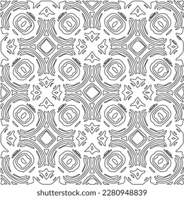Stylish texture with figures from lines.Abstract geometric black and white pattern for web page, textures, card, poster, fabric, textile. Monochrome graphic repeating design. 