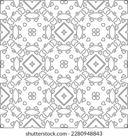 Stylish texture with figures from lines.Abstract geometric black and white pattern for web page, textures, card, poster, fabric, textile. Monochrome graphic repeating design. 