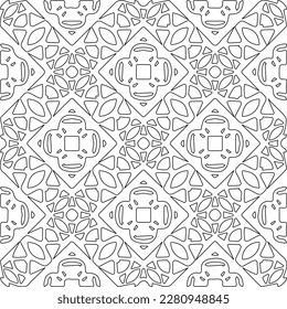 Stylish texture with figures from lines.Abstract geometric black and white pattern for web page, textures, card, poster, fabric, textile. Monochrome graphic repeating design. 