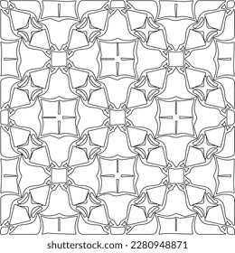 Stylish texture with figures from lines.Abstract geometric black and white pattern for web page, textures, card, poster, fabric, textile. Monochrome graphic repeating design. 