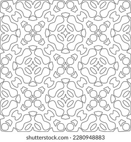 Stylish texture with figures from lines.Abstract geometric black and white pattern for web page, textures, card, poster, fabric, textile. Monochrome graphic repeating design. 