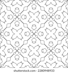 Stylish texture with figures from lines.Abstract geometric black and white pattern for web page, textures, card, poster, fabric, textile. Monochrome graphic repeating design. 
