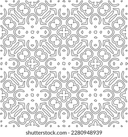 Stylish texture with figures from lines.Abstract geometric black and white pattern for web page, textures, card, poster, fabric, textile. Monochrome graphic repeating design. 