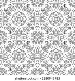Stylish texture with figures from lines.Abstract geometric black and white pattern for web page, textures, card, poster, fabric, textile. Monochrome graphic repeating design. 