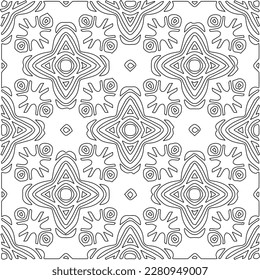 Stylish texture with figures from lines.Abstract geometric black and white pattern for web page, textures, card, poster, fabric, textile. Monochrome graphic repeating design. 