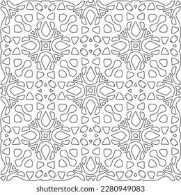 Stylish texture with figures from lines.Abstract geometric black and white pattern for web page, textures, card, poster, fabric, textile. Monochrome graphic repeating design. 