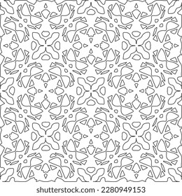 Textura elegante con figuras de líneas.Patrón geométrico en blanco y negro para páginas web, texturas, tarjetas, afiches, tela, textil. Diseño repetitivo gráfico monocromo. 