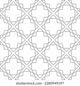 Stylish texture with figures from lines.Abstract geometric black and white pattern for web page, textures, card, poster, fabric, textile. Monochrome graphic repeating design. 