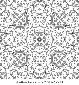 Stylish texture with figures from lines.Abstract geometric black and white pattern for web page, textures, card, poster, fabric, textile. Monochrome graphic repeating design. 