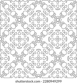 Stylish texture with figures from lines.Abstract geometric black and white pattern for web page, textures, card, poster, fabric, textile. Monochrome graphic repeating design. 