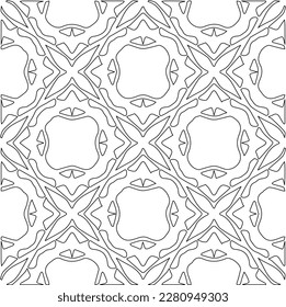 Stylish texture with figures from lines.Abstract geometric black and white pattern for web page, textures, card, poster, fabric, textile. Monochrome graphic repeating design. 