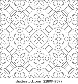 Stylish texture with figures from lines.Abstract geometric black and white pattern for web page, textures, card, poster, fabric, textile. Monochrome graphic repeating design. 