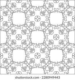 Stylish texture with figures from lines.Abstract geometric black and white pattern for web page, textures, card, poster, fabric, textile. Monochrome graphic repeating design. 