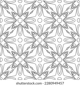Stylish texture with figures from lines.Abstract geometric black and white pattern for web page, textures, card, poster, fabric, textile. Monochrome graphic repeating design. 