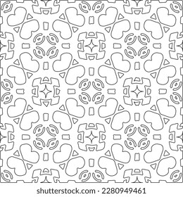 Stylish texture with figures from lines.Abstract geometric black and white pattern for web page, textures, card, poster, fabric, textile. Monochrome graphic repeating design. 