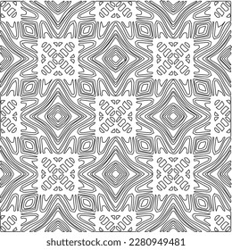 Stilvolle Textur mit Figuren aus Linien.Abstraktes geometrisches Schwarz-Weiß Muster für Webseiten, Texturen, Karten, Poster, Stoff, Textilien. Monochrome grafische Wiederholungsdesign. 