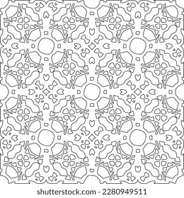 Stilvolle Textur mit Figuren aus Linien.Abstraktes geometrisches Schwarz-Weiß Muster für Webseiten, Texturen, Karten, Poster, Stoff, Textilien. Monochrome grafische Wiederholungsdesign. 