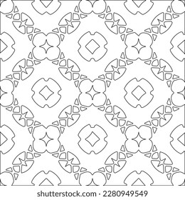 Stylish texture with figures from lines.Abstract geometric black and white pattern for web page, textures, card, poster, fabric, textile. Monochrome graphic repeating design. 