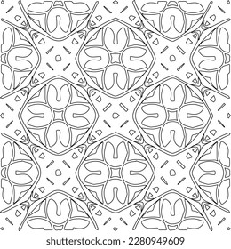 Stylish texture with figures from lines.Abstract geometric black and white pattern for web page, textures, card, poster, fabric, textile. Monochrome graphic repeating design. 