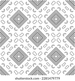 Stylish texture with figures from lines.Abstract geometric black and white pattern for web page, textures, card, poster, fabric, textile. Monochrome graphic repeating design. 