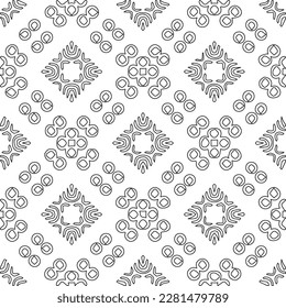 Stylish texture with figures from lines.Abstract geometric black and white pattern for web page, textures, card, poster, fabric, textile. Monochrome graphic repeating design. 