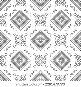 Textura elegante con figuras de líneas.Patrón geométrico en blanco y negro para páginas web, texturas, tarjetas, afiches, tela, textil. Diseño repetitivo gráfico monocromo. 